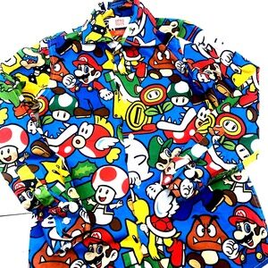 Nintendo Super Mario Bros Size 8 Boys Button Down Up Shirt OppsSuits Dress Shirt
